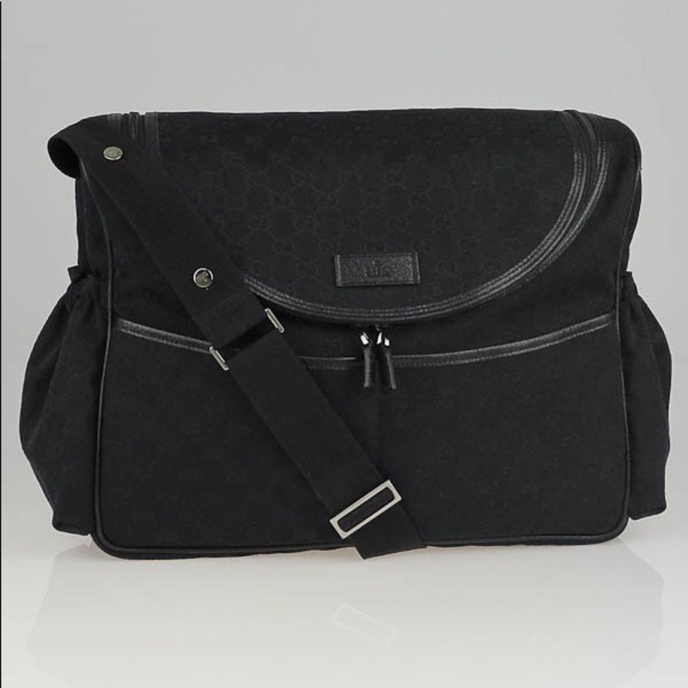 Gucci Black GG Canvas Baby Diaper Bag